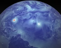 GEOS wind speeds visualization of Hurricane Florence.