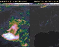 GPM IMERG rainfall accumulation from Hurricane Barry.