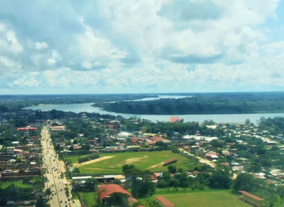 Pucallpa, Peru serves as a gateway to the southwestern Amazon, making it an ideal meeting place for agencies from both Peru and neighboring Brazil. Credits: Jacob Ramthun, NASA